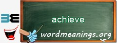 WordMeaning blackboard for achieve